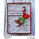 Stamping Bella, Rubber Stamp, UPTOWN GIRL WREN AND HER WREATH