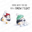 Stamping Bella, Rubber Stamp, SNOWFIGHT PENGUINS