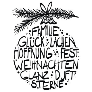 Butterer, Stempel "Weihnachtsglück", 6x8cm