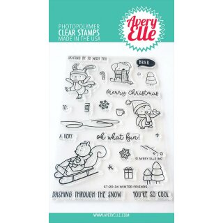 Avery Elle, clear stamp, Winter Friends