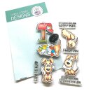 Gerda Steiner Designs, Puppy Mail 4x6 Clear Stamp Set