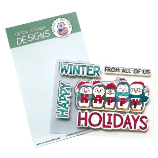 Gerda Steiner Designs, Happy Holiday Penguin 4x6 Clear...
