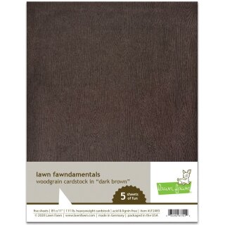Lawn Fawn, lawn fawndamentals, woodgrain cardstock - dark...