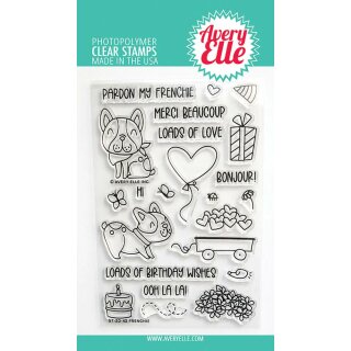 Avery Elle, clear stamp, Frenchie