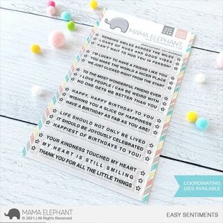 Mama Elephant, clear stamp, Easy Sentiments