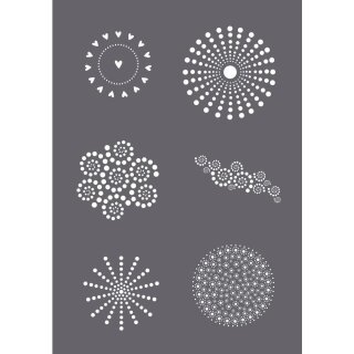 Siebdruck-Schablone Dots A5, 1 Schablone +1 Rakel