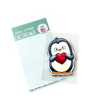 Gerda Steiner Designs, Penguin with Heart 2x3 Clear Stamp Set