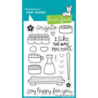 Lawn Fawn, clear stamp, lets roll