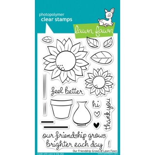 Lawn Fawn, clear stamp, our friendship grows