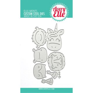 Avery Elle, Die Elle-ments / Stanzschablone, Peek-A-Boo Birthday Tag Toppers
