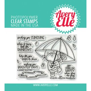 Avery Elle, clear stamp, Look For Rainbows