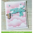 Lawn Fawn, clear stamp, scripty bubble sentiments