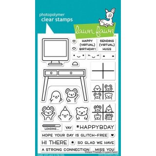 Lawn Fawn, clear stamp, virtual friends
