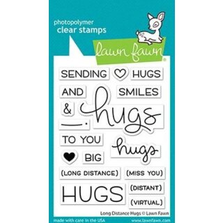 Lawn Fawn, clear stamp, long distance hugs