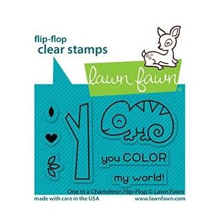 Lawn Fawn, clear stamp, one in a chameleon flip-flop