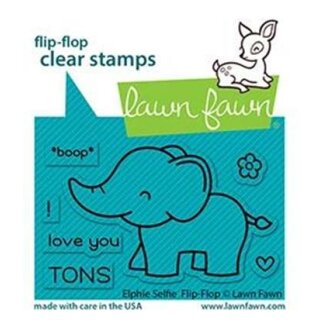 Lawn Fawn, clear stamp, elphie selfie flip-flop