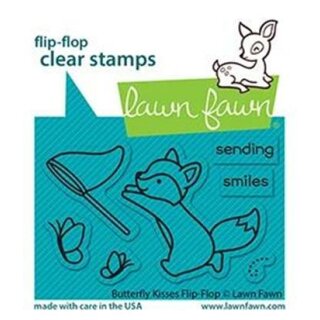 Lawn Fawn, clear stamp, butterfly kisses flip-flop