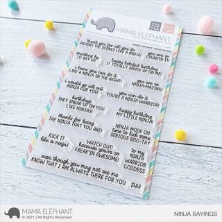 Mama Elephant, clear stamp, Ninja Sayings
