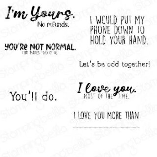 Stamping Bella, Rubber Stamp, ODD TOGETHER SENTIMENT SET