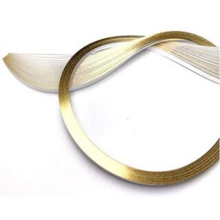 Quilled Creations, Paper Stripes, Gold Edge on Bright White Quilling Paper 1/8" (3mm)
