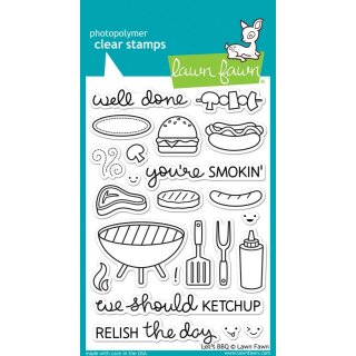 Lawn Fawn, clear stamp, lets bbq