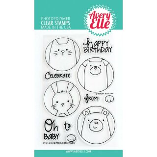 Avery Elle, clear stamp, Critter Circle Tags