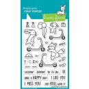 Lawn Fawn, clear stamp, scootin by