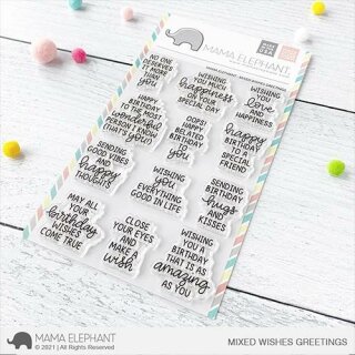 Mama Elephant, clear stamp, Mixed Wishes Greetings