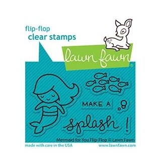 Lawn Fawn, clear stamp, mermaid for you flip-flop