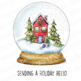 Stamping Bella, Rubber Stamp, HOLIDAY SNOW GLOBE