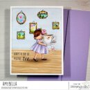 Stamping Bella, Rubber Stamp, TINY TOWNIE LOVES TEA