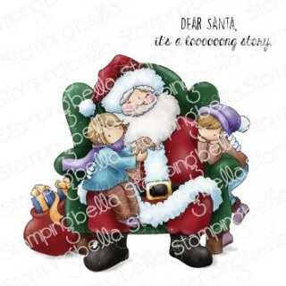 Stamping Bella, Rubber Stamp, TINY TOWNIES ON SANTAS LAP
