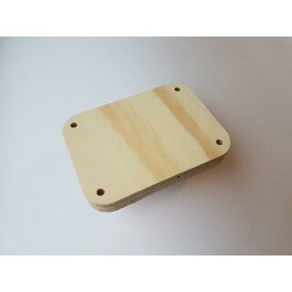 Craft Wood -Makramé-  Holz Regal Rechteck (gerundet) 13,5x10cm - 1,8cm - Löcher 7mm