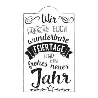 Butterer, Stempel "Wunderbare Feiertage", 5x8cm