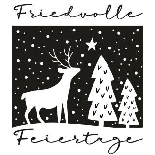Butterer, Stempel "Friedvolle Feiertage", 6x7cm