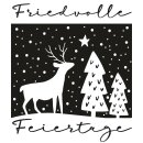 Butterer, Stempel "Friedvolle Feiertage", 6x7cm