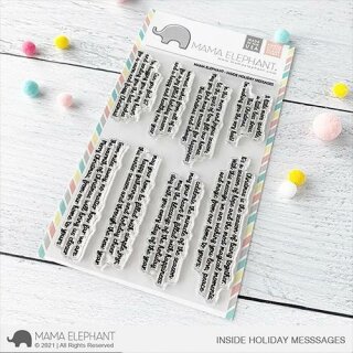 Mama Elephant, clear stamp, Inside Holiday Messages