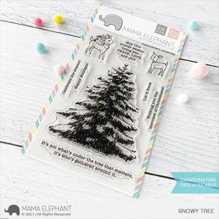 Mama Elephant, clear stamp, Snowy Tree