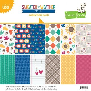 Lawn Fawn, sweater weather remix collection pack, 12"x12" / 30,05x30,5cm, Block 12 Blatt