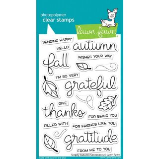 Lawn Fawn, clear stamp, scripty autumn sentiments