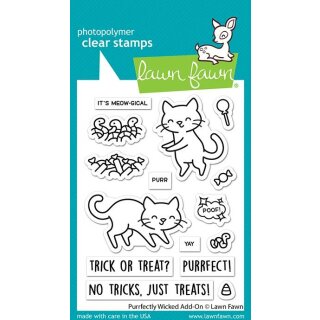 Lawn Fawn, clear stamp, purrfectly wicked add-on