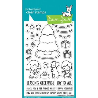 Lawn Fawn, clear stamp, joy to all