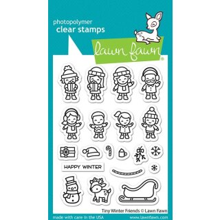 Lawn Fawn, clear stamp, tiny winter friends