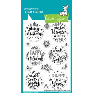 Lawn Fawn, clear stamp, magic holiday messages