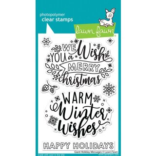 Lawn Fawn, clear stamp, giant holiday messages