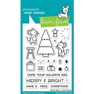 Lawn Fawn, clear stamp, merry mice