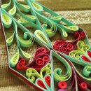 Quilling Template, Art Nouveau Stars red/green Template