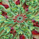 Quilling Template, Art Nouveau Stars red/green Template