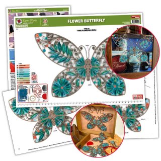 papier + ideen: Quilling Template, Flower Butterfly