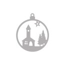 Rayher Stanzschablone Weihnachtskugel Kirche, 6,5cm &oslash;, 1 St&uuml;ck